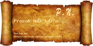 Prorok Nátán névjegykártya
